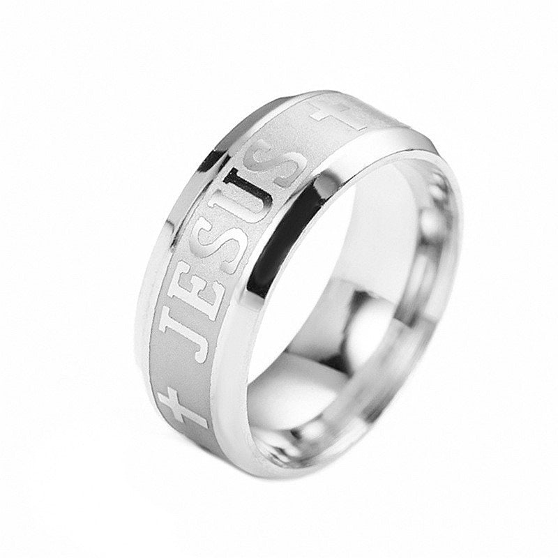 Bague Jésus argenté